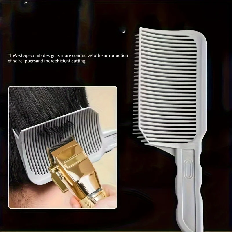 10 heat-resistant and anti-static combs, professional oily and fading side split, sturdy toothed plastic flat top shaped comb