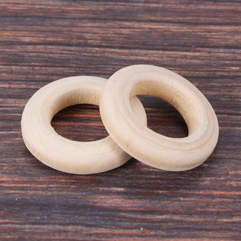 150 Pcs 25 Mm/1 Inch Wooden Craft Ring Unfinished Wooden Rings Circle Wood Pendant Connectors For DIY Projects