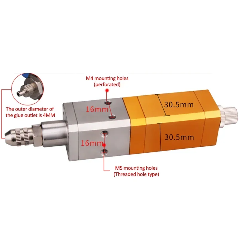 Nuovissimo MY3131 Valvola di erogazione Aspirazione posteriore Colla UV siliconica Quantitativa Regolazione fine Resistente alla corrosione Grande flusso di sollevamento
