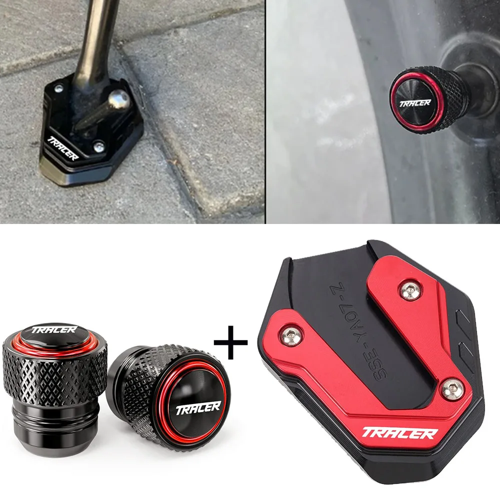 For YAMAHA TRACER 7GT 9GT 7 9 GT 900 700 Tracer900 Tracer700 GT Motorcycle Kickstand Foot Side Stand Enlarger Pad Tire Valve Cap