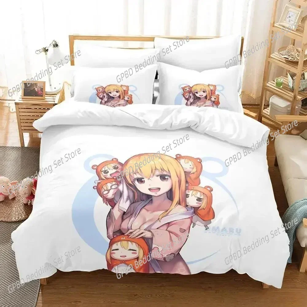 Himouto! Umaru-chan 3D Bedding Set Duvet Cover Pillowcases Single Twin Full Queen King Size Home Decor Quilt Boys Gift Quilt Cov