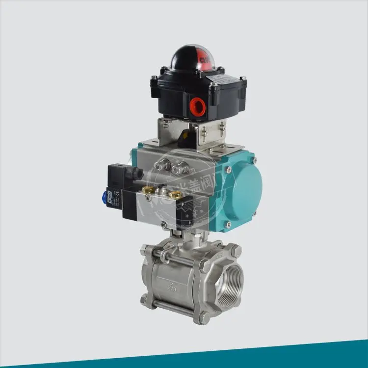 Explosion-proof pneumatic three-piece ball valve, internal thread, welding  all-inclusive type, oil-free degreasing wire port