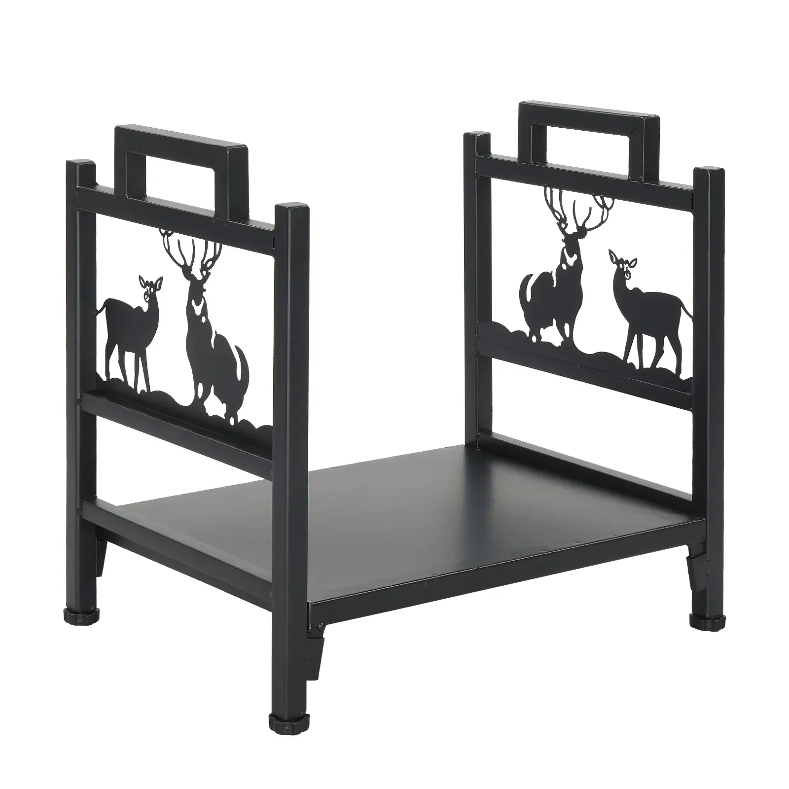 Animal Pattern Firewood Holder Single Layer Wood Storage Rack for Outdoor Garden Home