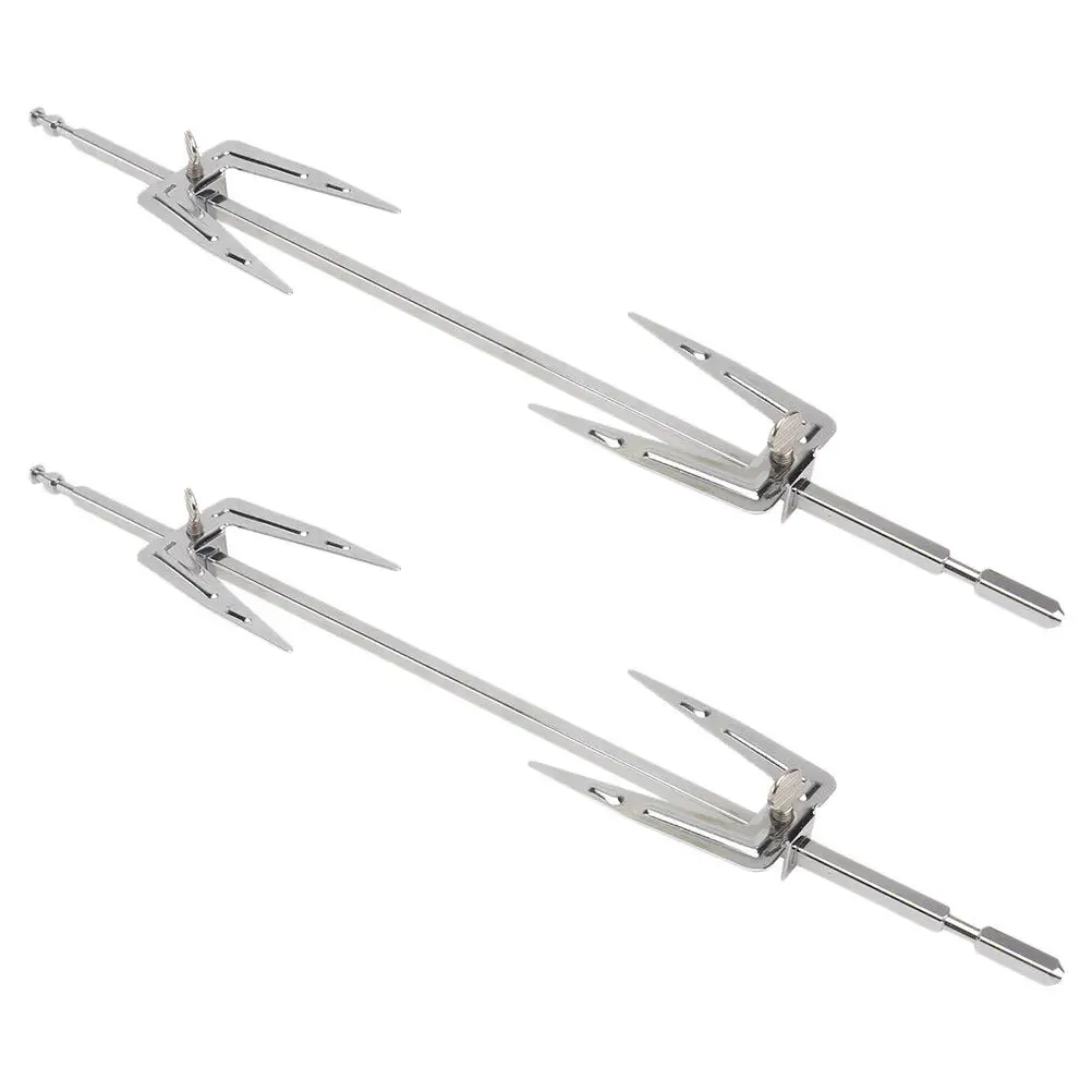 

2Sets Stainless Steel Roast Chicken Forks Oven Kitchen Grill Forks Rotating Turkey Bbq Barbecue Meat Cooking Tool Home Grill