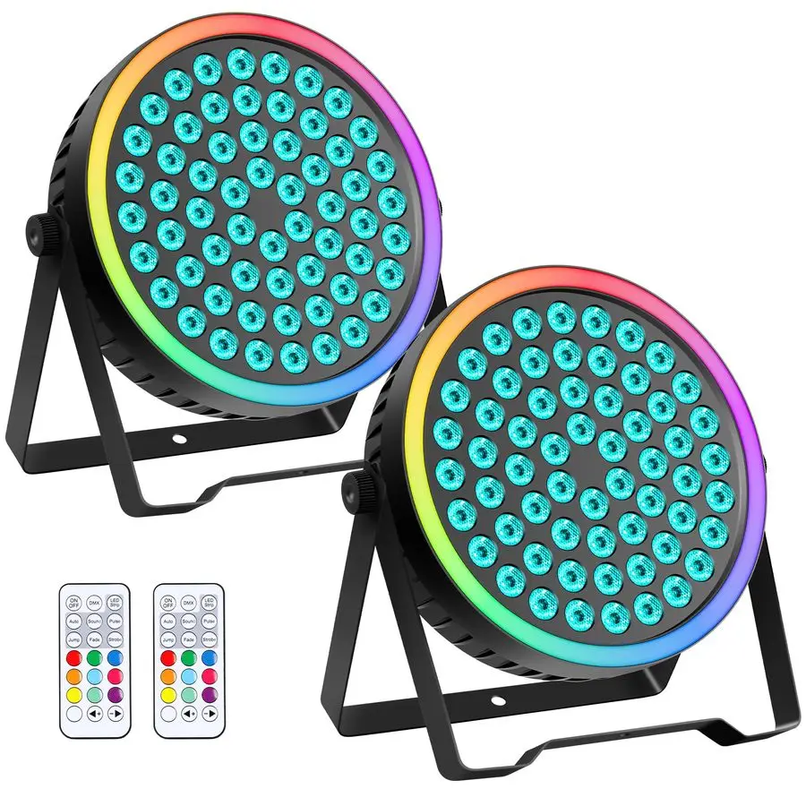 

Stage Par Can Light with Light Strip90W LED Stage Lighting with Remote,DMX512 Sound Activated amp Auto Strobe Jump Modes Uplight