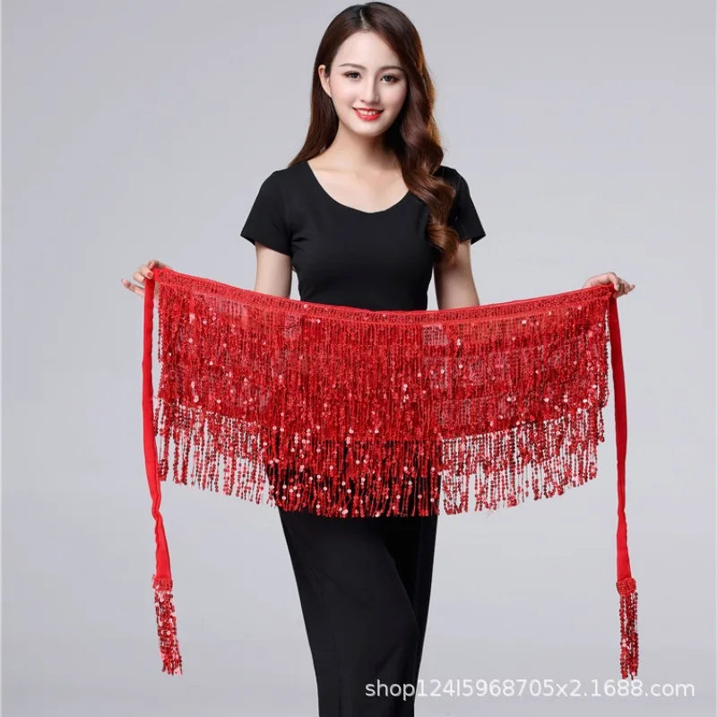 هالوين الرقص الشرقي أداء زي الترتر شرابة وشاح الورك الخصر سلسلة الرقص الهندي وشاح الخصر