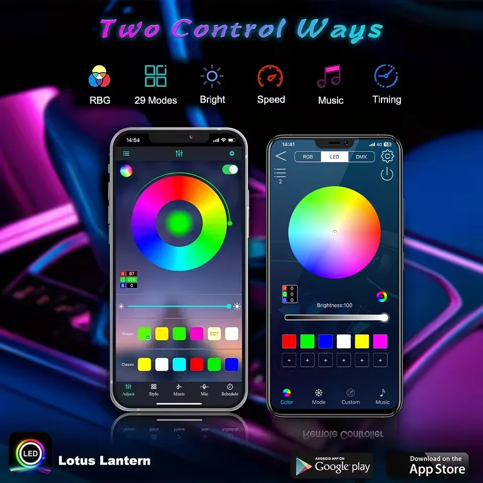 ل BenZ C-CLASS GLC E GLB A V-CLASS EQE GLA EQB VITO RGB 64 213 Hue Symphony Acrylic APP غاسل المزاج مجموعة مصابيح للسيارات