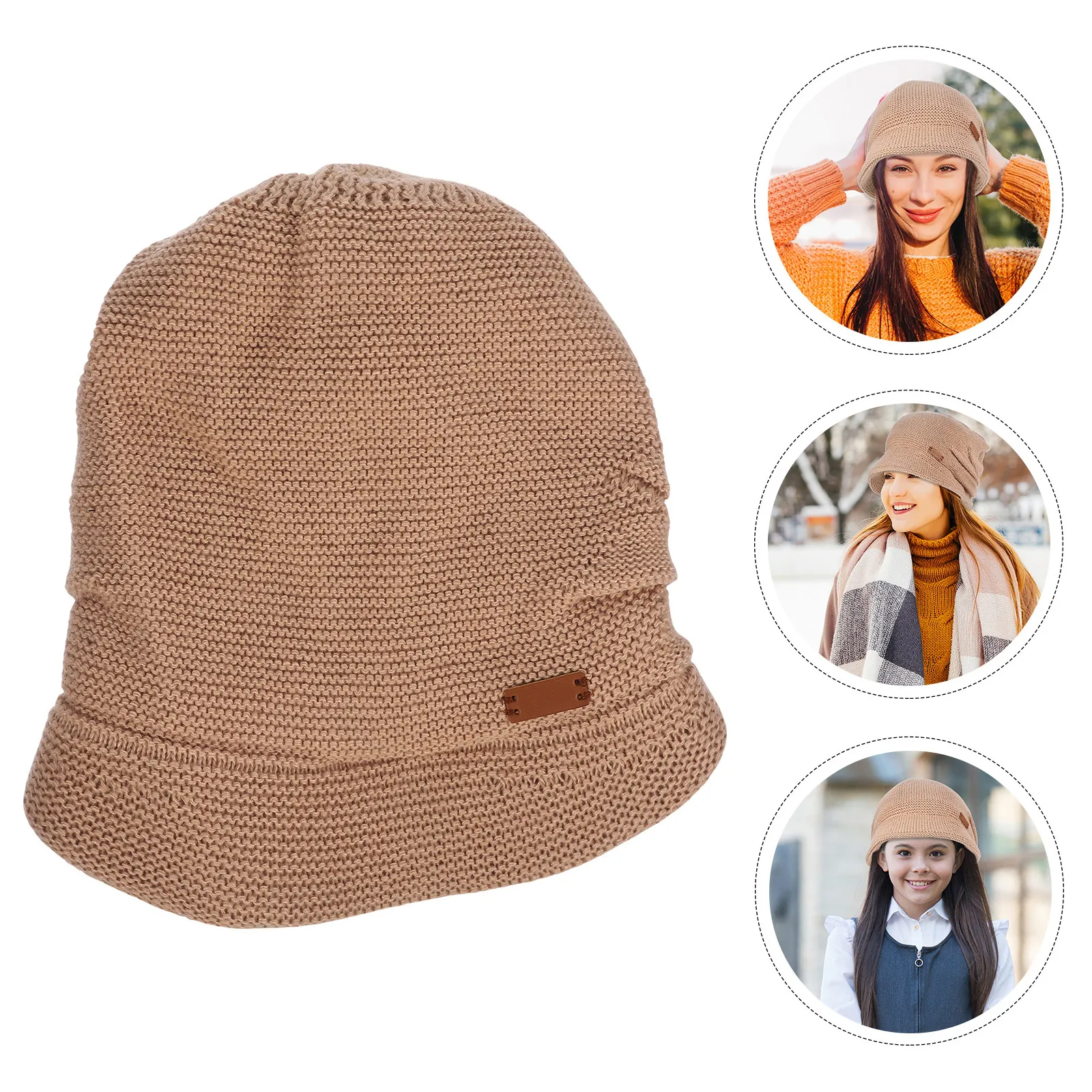 

Winter Thermal Hat Thickened Comfortable Warm Outdoor Women Hat One Size Fits Most Lightweight Breathable Elastic Cap for Skiing
