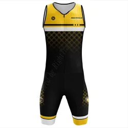 Pro Team Triathlon Trisuit Sleeveless Training Clothing Colorful Skinsuit RIGHTTRACK Swimming Cycling Running Skating Apparel