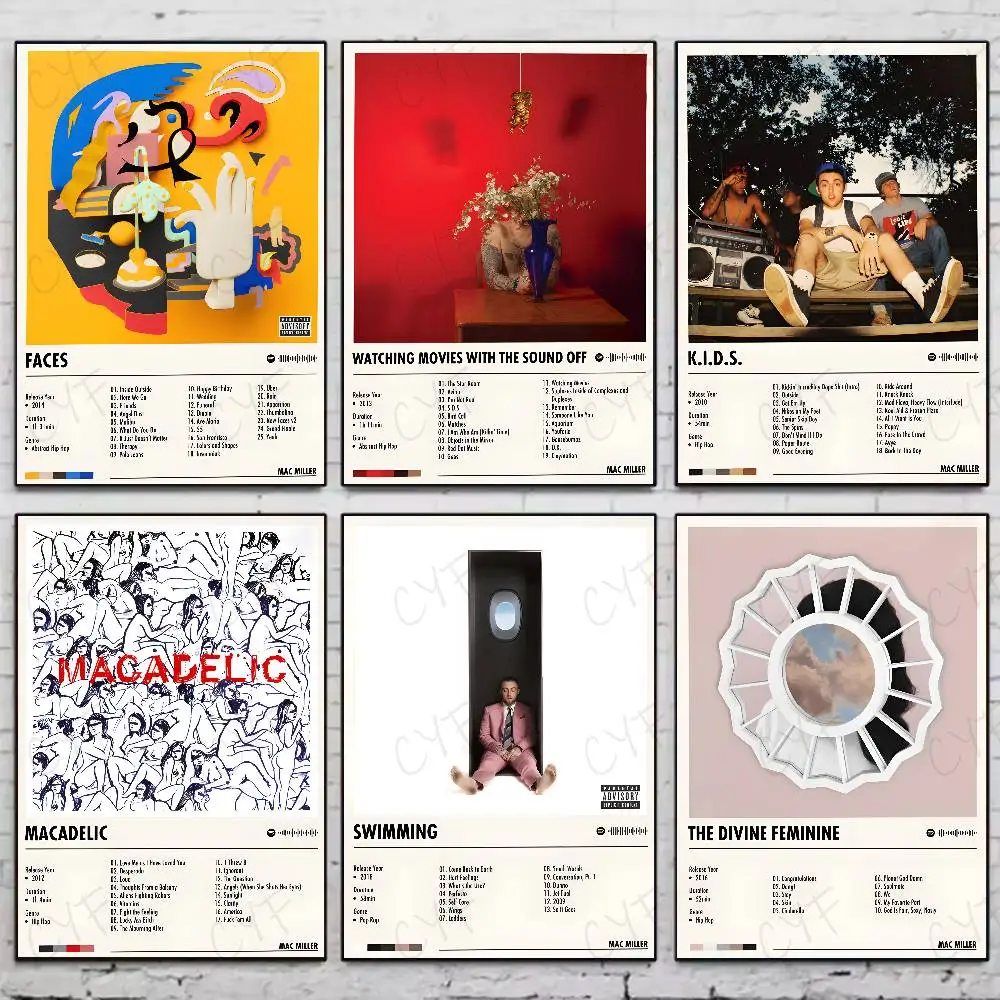 شعبية الموسيقى المغني M-Mac ميلر المشارك اللوحة ملصقات النوم غرفة المعيشة الجدار الديكور هدية المنزل الفن الجمالي