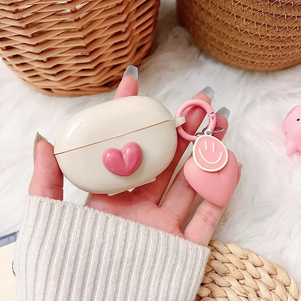 Cute 3D Cherry Heart Earphone Case For Lenovo LP5 Wireless Earphone Protective Cover For Lenovo LP5 Headset Soft Silicone Box