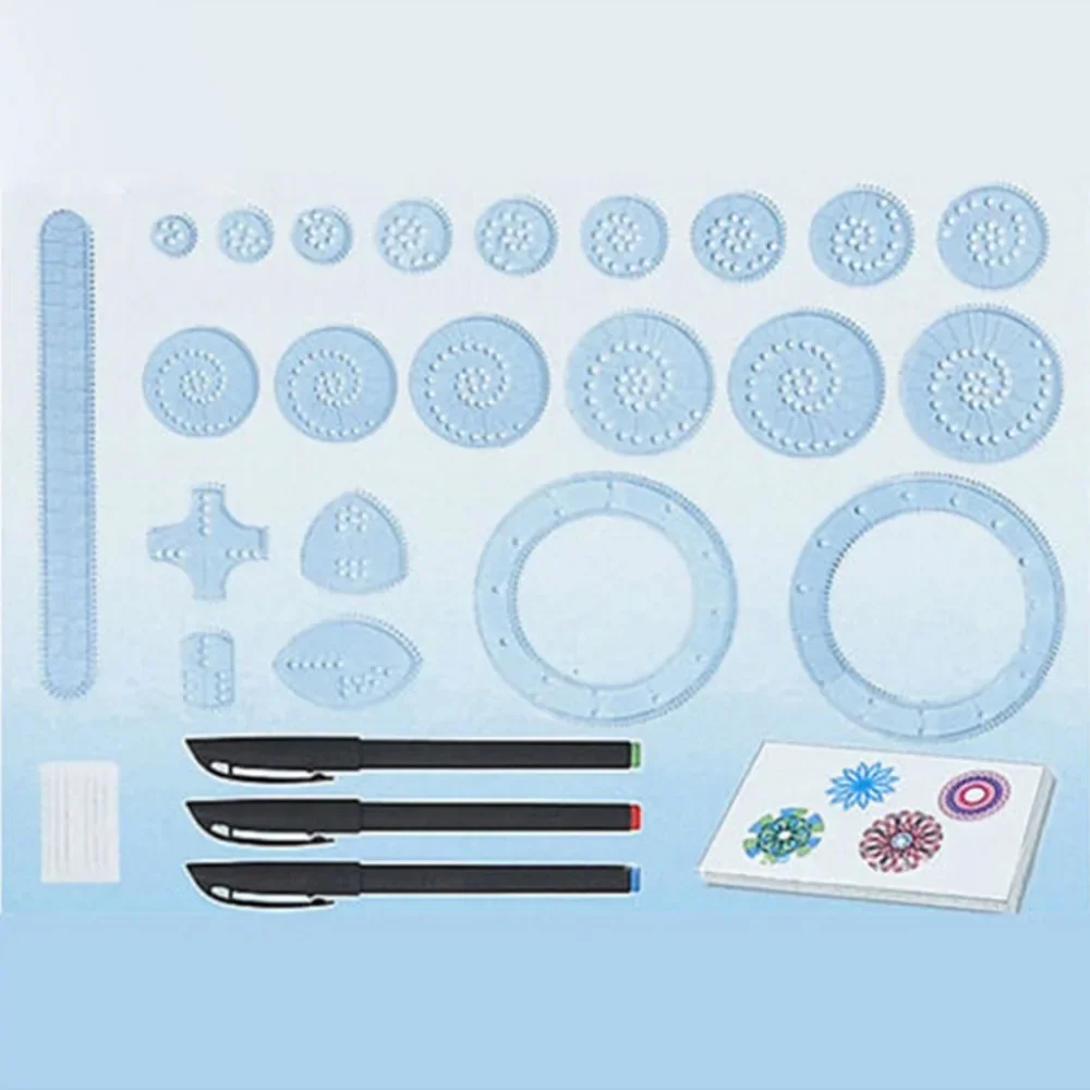 2024 New Spirograph Deluxe Set Design Tin Set Draw Spiral Designs Interlocking Gears & Wheels,draw Educational Toys