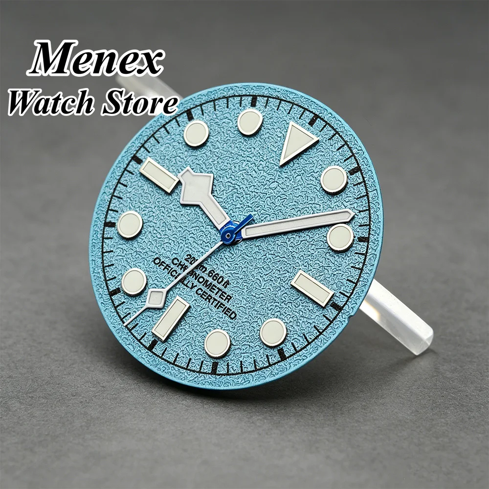 Green Luminous Marker 28.5mm Textured Dial Watch Mod Parts with Snowflake Hands Compatible with NH34 NH35 ETA2824 2836 Miyota82-