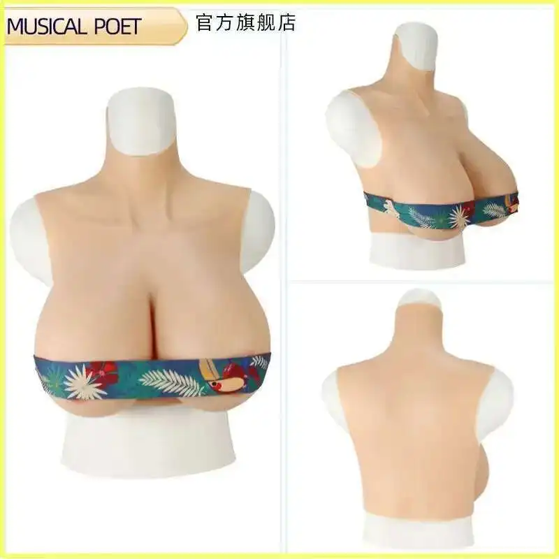 

Silicone Prostheses K Cup No Oil Fake Boobs Drag Queen Costumes Fake Breasts Huge Breast Forms Breastplate False Chest Sissy