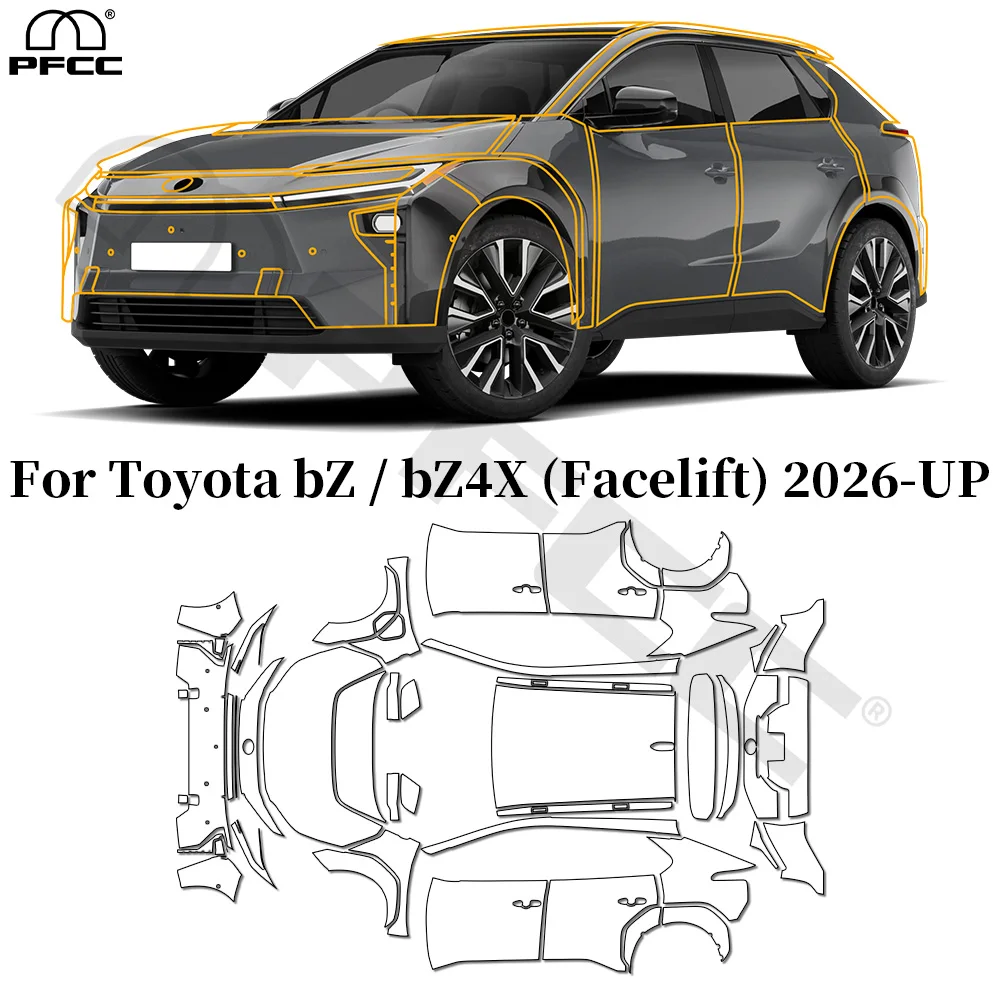 9Mil TPU Car Paint Protection Film For Toyota BZ BZ4X 2026 2027 Pre-cut PPF Clear Sticker Anti-scratch Repairable Resistant Kit