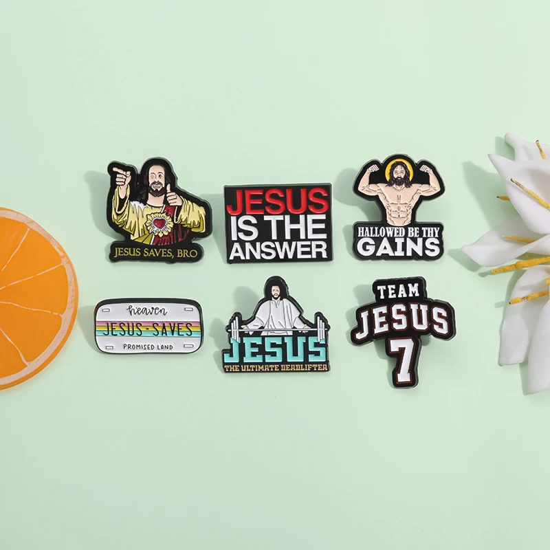 Fun Quotes Jesus Christianity Enamel Pin Custom Cross Jesus Brooches Lapel Badges Easter Jewelrygifts For Believer Drop Shipping