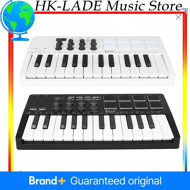 

IRIN SMK-25 MIDI Controller USB Keyboard MIDI Controller with 25 Velocity Sensitive Keys 8 RGB Backlit Pads 8 Knobs