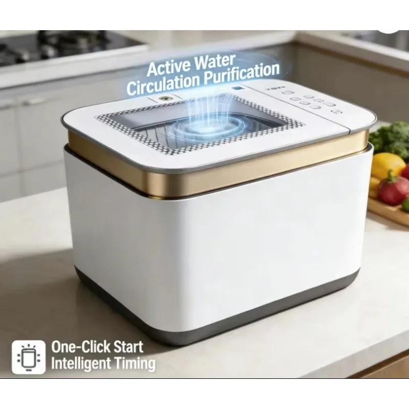 Water-catalyzed fruit and vegetable washing machine, vegetable washing machine, fully automatic sterilization for household use