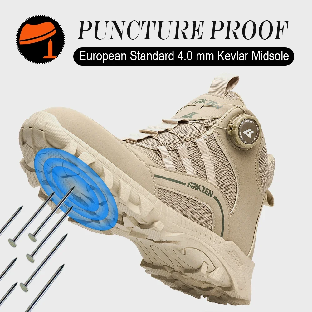 Male Indestructible Shoes Composite Toe Protection Shoes Security Puncture-Proof Work Sneakers Safety Boot for Engineers Men view 4