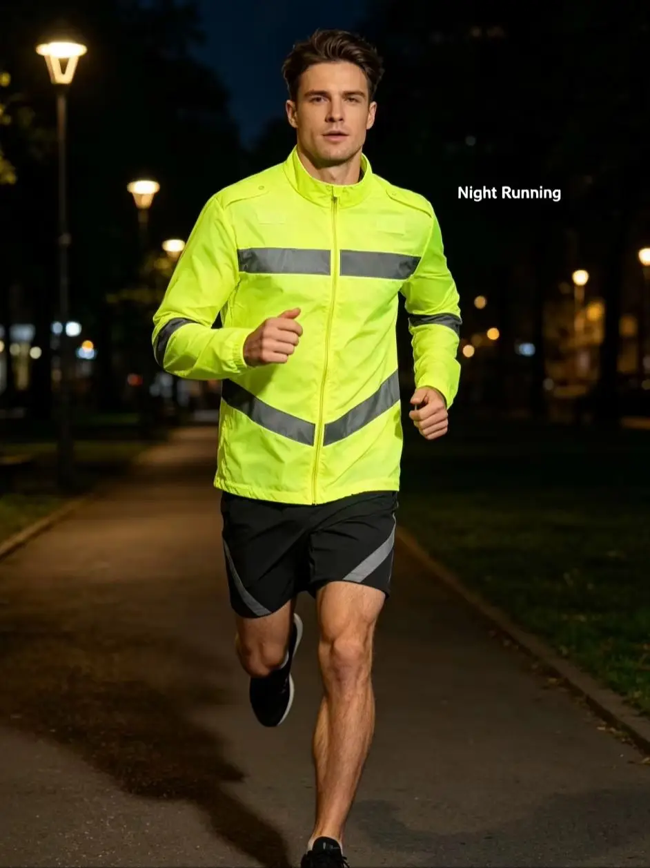 Summer Ultra-Thin Men's Breathable Portable Jacket, with Eye-Catching Design That Enhances Visibility in Low-Light Environments, Suitable for Night Running, Night Cycling, Fishing, Walking, Outdoor Hiking, Camping, and Everyday Outdoor Leisure Wear