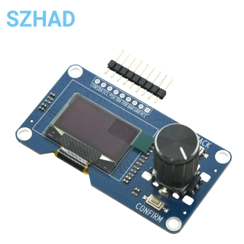 Display OLED bianco da 0,96/1,3 pollici con modulo encoder rotativo EC11, interfaccia IIC per Arduino
