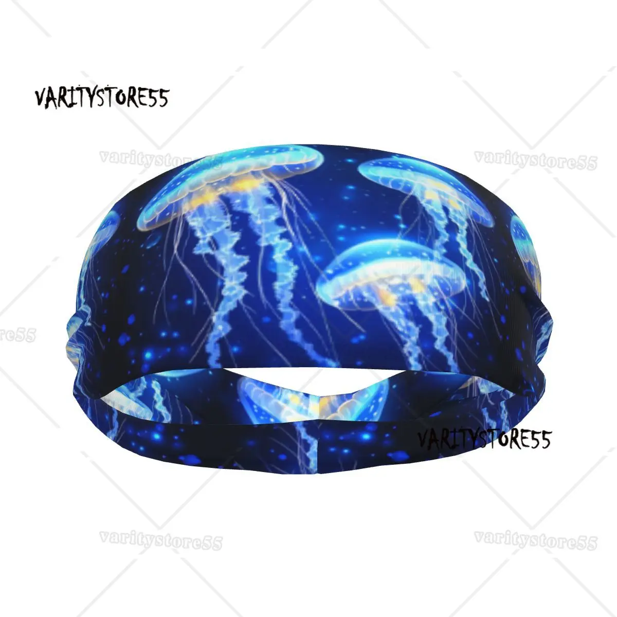 

Sports Headband Jellyfish Underwater Marine Creatures In Deep Sea Running Fitness Sweatband Absorbent Cycling Jog Hair Bandage