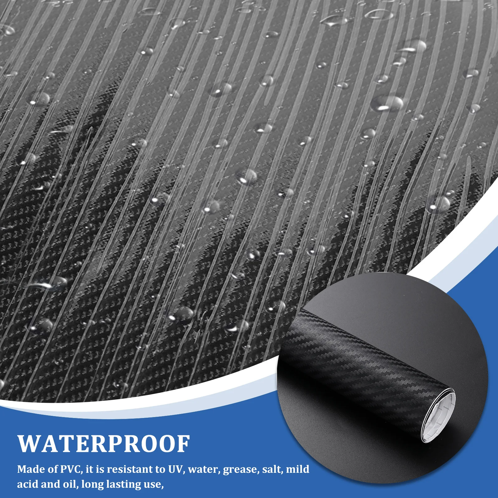

1 Sheet Carbon Fiber Textured Vinyl Wrap Self Adhesive Film for Car Auto Glossy Flexible 7D Effect Sticker Decal