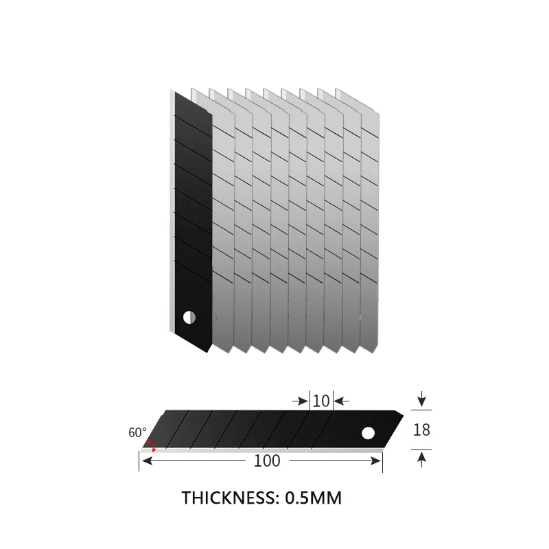 TAJIMA L-Type 18mm Spare Blade LB50H/LB50N 10PCS Standard Type Endura Blades Set LB50F Sharp Replacement Blade for Utility Knife