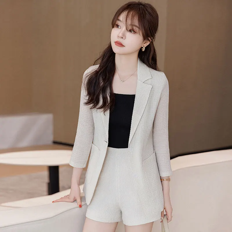 Casual Suit Jacket Women2024New Spring and Autumn High-Grade Fried Street 3/4 Sleeve Suit Suit Popular This Year