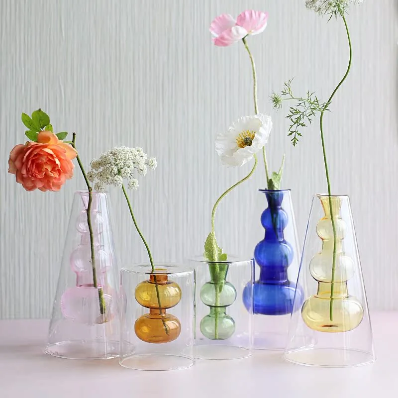 Moderne Kreative Hydroponische Transparente Glasvase Wohnzimmer Esszimmer Desktop Personalisierte Kunst-Ornamente Glasvase