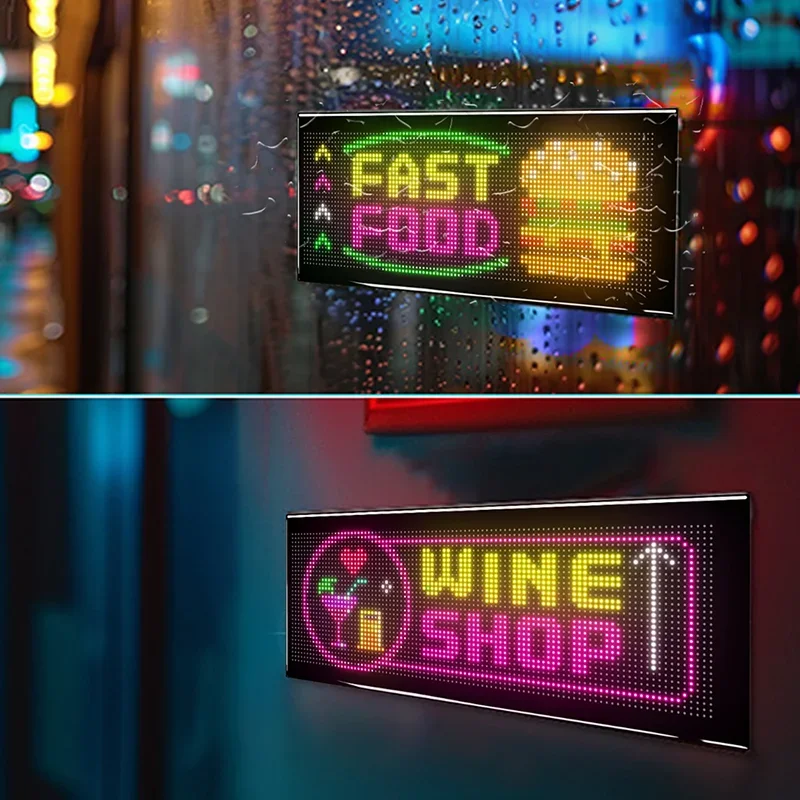 Panel Piksel Matriks LED Truk Remote Control Mata Setan Lampu Lipat Lembut Grafiti Bergulir Layar Fleksibel Dapat Diprogram DIY