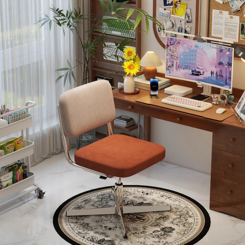 

Luxury Vanity Swivel Stool Adjustable Height Makeup Seat Vintage Premium Backrest Stool for Dressing Table Home Office Chair