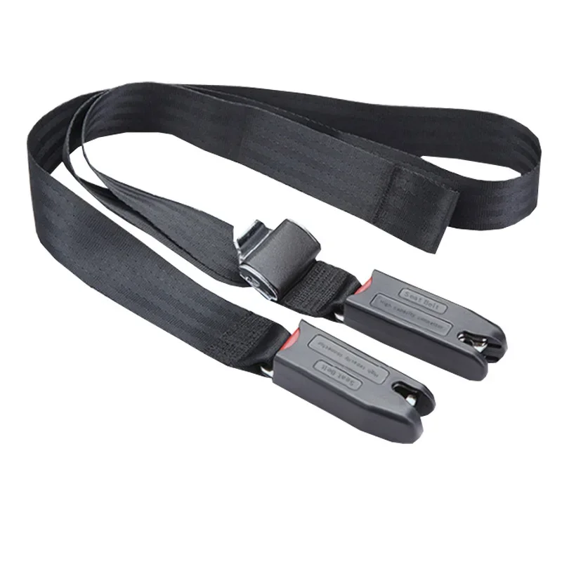 2-point Car Safety Seat Belt Child Strap Seat Fixing Band Universal Isofix Latch Interface Connection Strap Adjustable Black