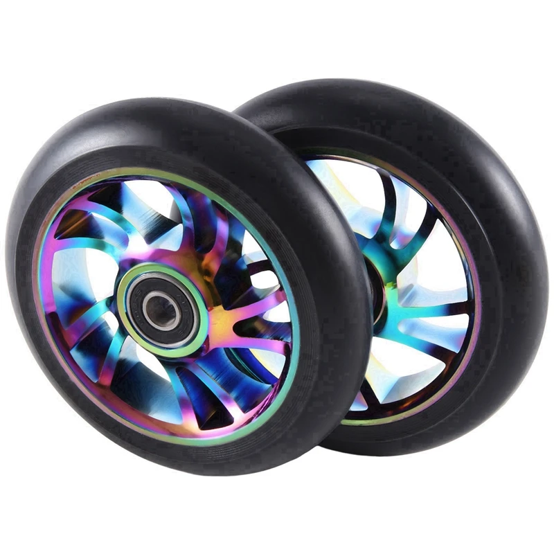 4Pcs 110 Mm Colorful Aluminium Stunt Scooter Wheels Aluminum Scooter Wheel Scooter Accessories