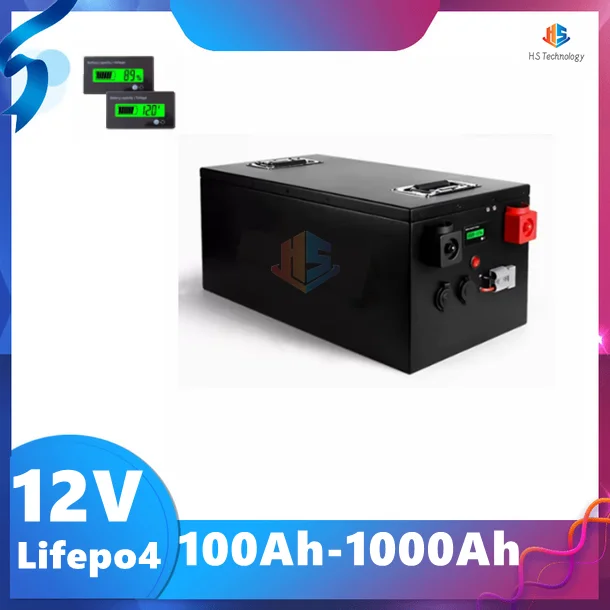 

HS Batterie 12V Lithium Rechargeable 100Ah 200Ah 300Ah 400Ah 500Ah 600Ah 800Ah 1000Ah Lifepo4 for Off-Grid UPS RV Boat Outdoor