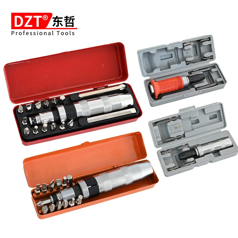 14-Piece Chrome Vanadium Steel Impact Screwdriver Batch Set - Iron Box Tool Kit