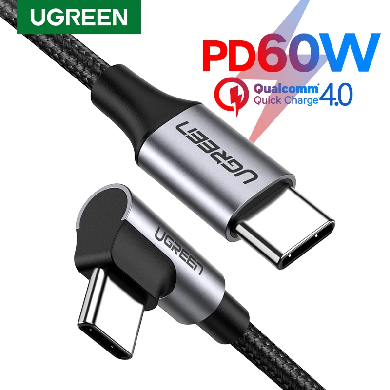 Ugreen USB Type C to USB C Cable for Samsung S9 S8 Plus PD 60W Fast Charge Quick Charge 4.0 USB-C Cable for Macbook Pro USB Cord