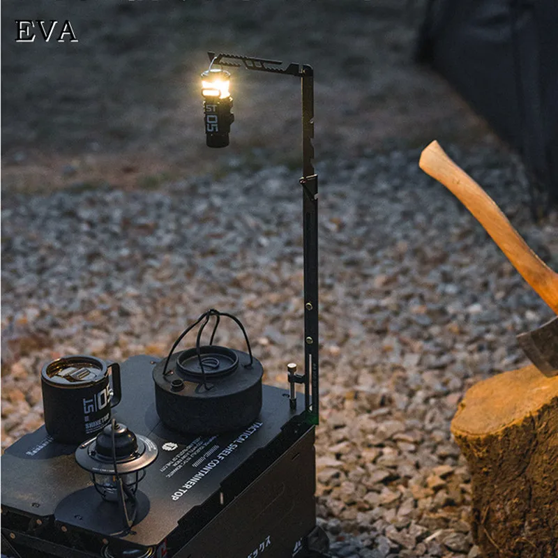 

Stainless Steel Camping Lantern Lamp Hanger Portable Ultralight Light Holder Outdoor Table Hanging Fixing Stand Detachable Set