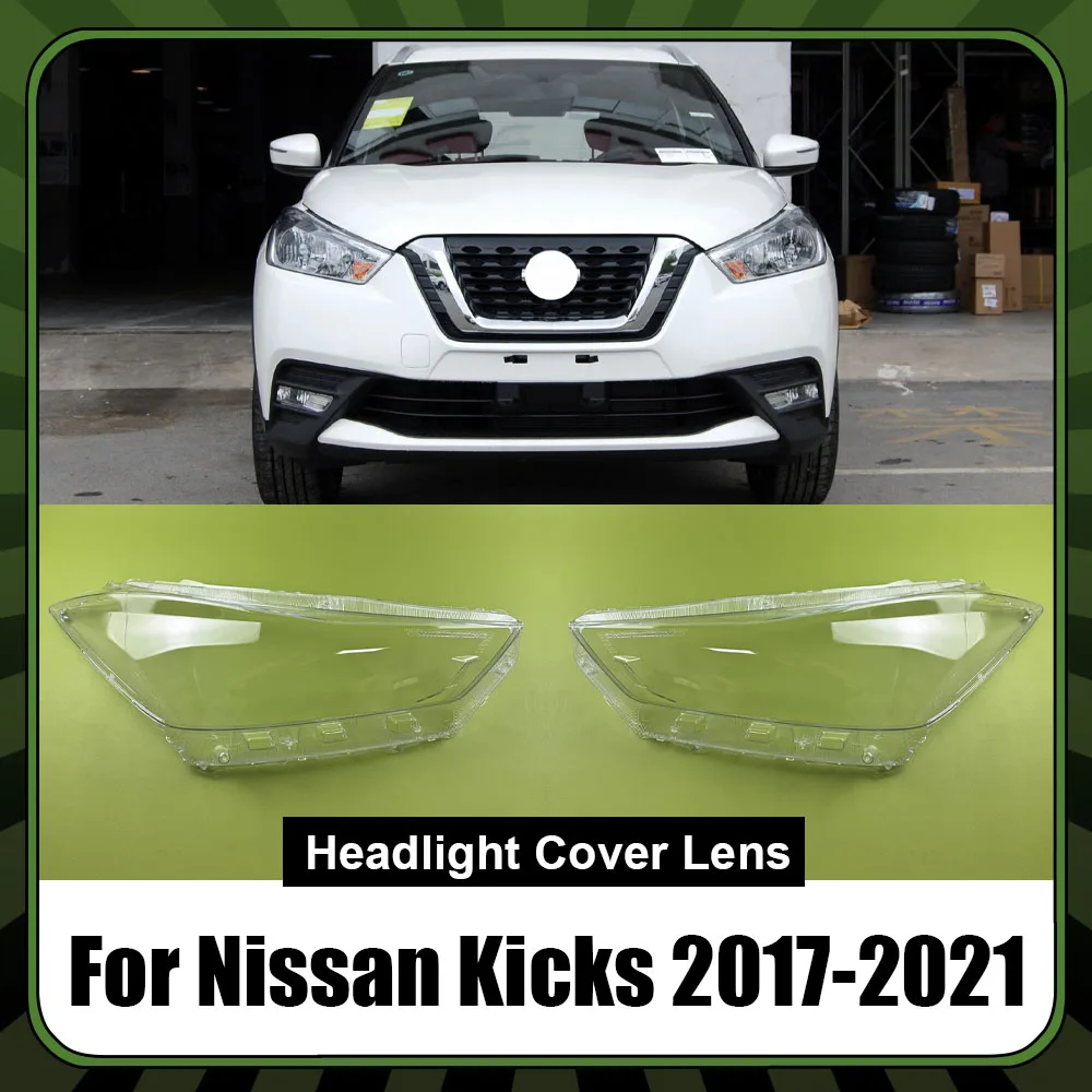 Front Headlamps Cover Lens Headlights Shade Transparent Lampshade Plexiglass Shell Replace Housing For Nissan Kicks 2017-2021