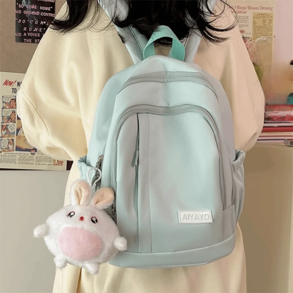 Nylon Girls Backpacks Large Capacity Solid Color Students School Bags Japanese style Multi Pockets Teenage Shoulder Bags Travel
