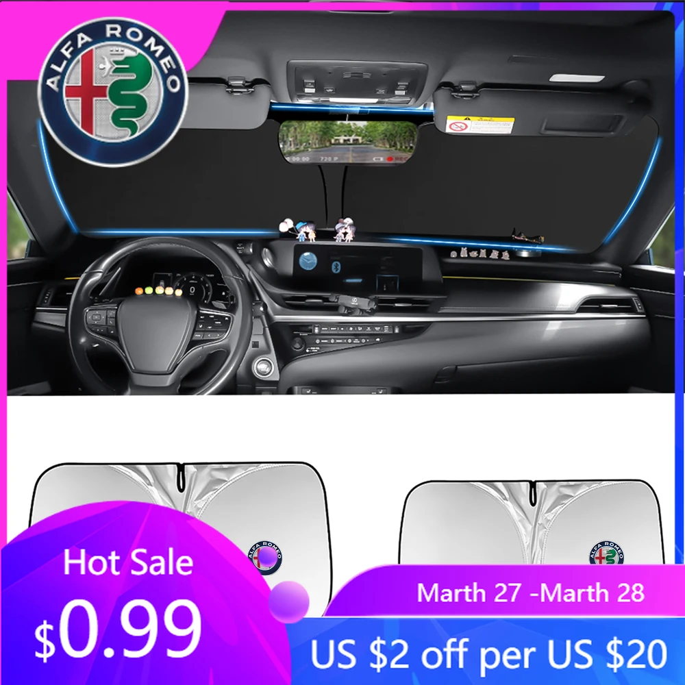 

Защитный чехол для лобового стекла автомобиля Alfa Romeo от снега и солнца, водонепроницаемый, двойного назначения, для Alfa Romeo Giulia Stelvio