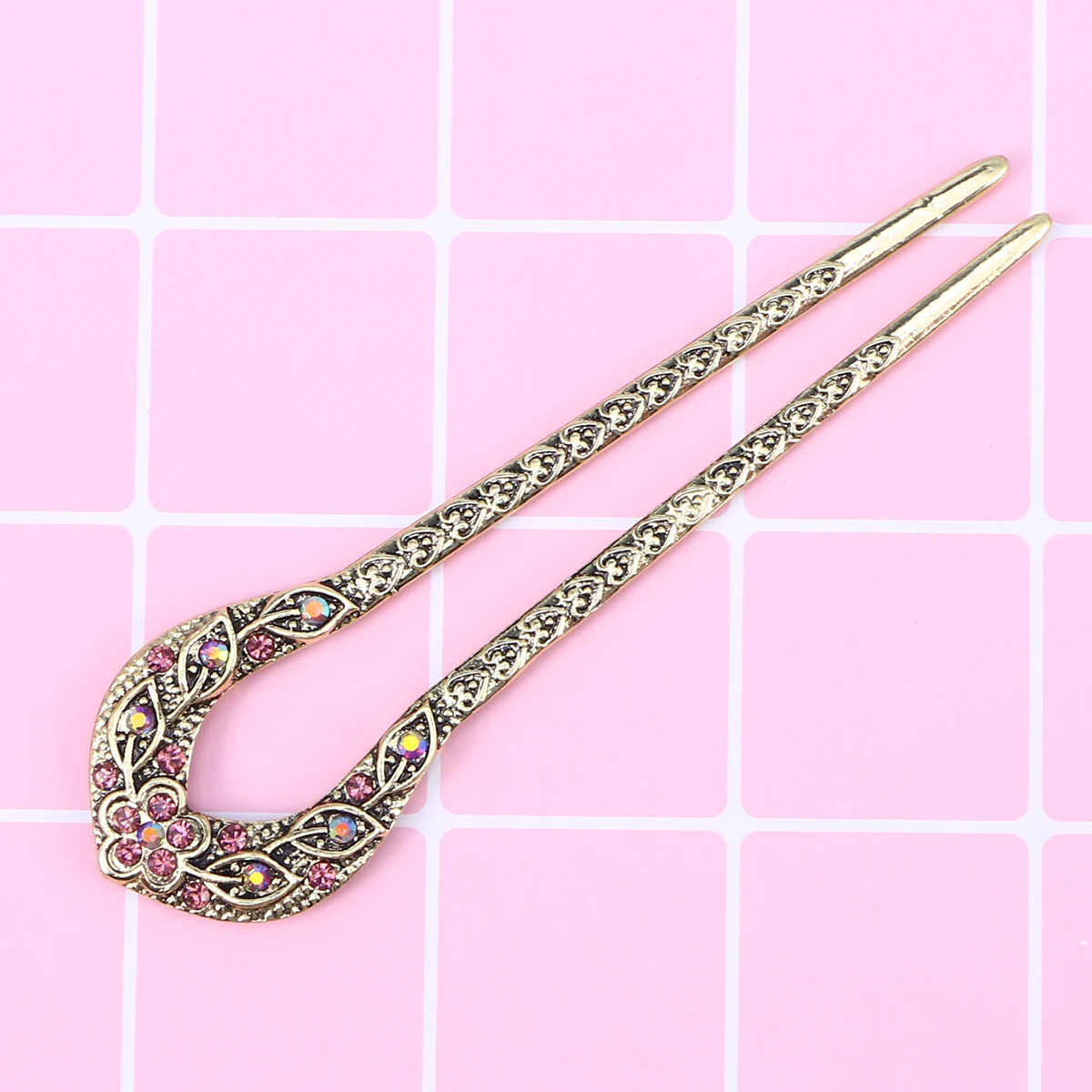 

Stylish Double Prong Hairpin Crystal Beads Bun Stick Chignon Accessory Elegant Wedding Party Hairstyle Tool Long Lasting Safe