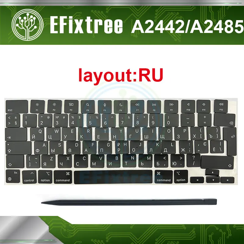 

10 Set Laptop Layout Russian Keycaps For Macbook A2442 A2485 A2779 A2780 A2918 A2991 A2992 A2681 A3113 14" 16" M1 M2 M3 Key Cap