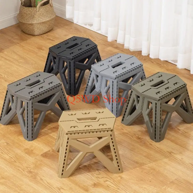 Q5WD Foldable Plastic Step Stool Multipurpose Furniture For Entryway Camping Chair Mazza Adults Children