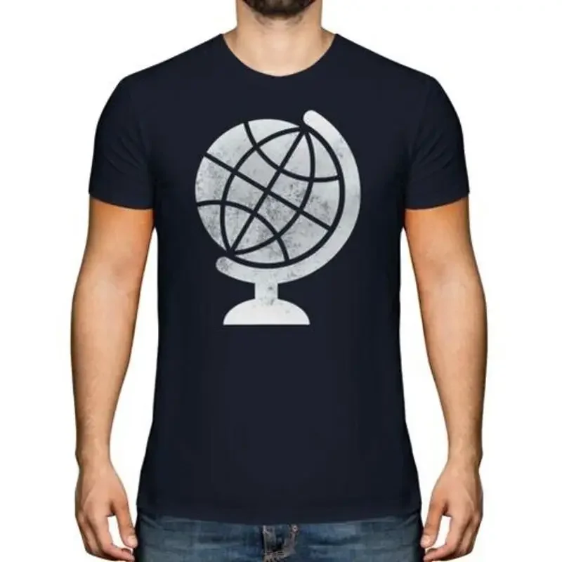 T-shirt vintage effet globe endommagé, cadeau pour professeur de géographie