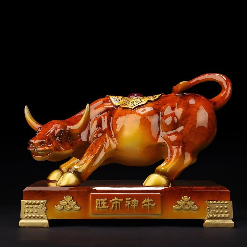 Wangshi Red Bull Ornaments Attract Wealth Wall Street Bull Office Decorations Tv Cabinet Wine Cabinet Decor