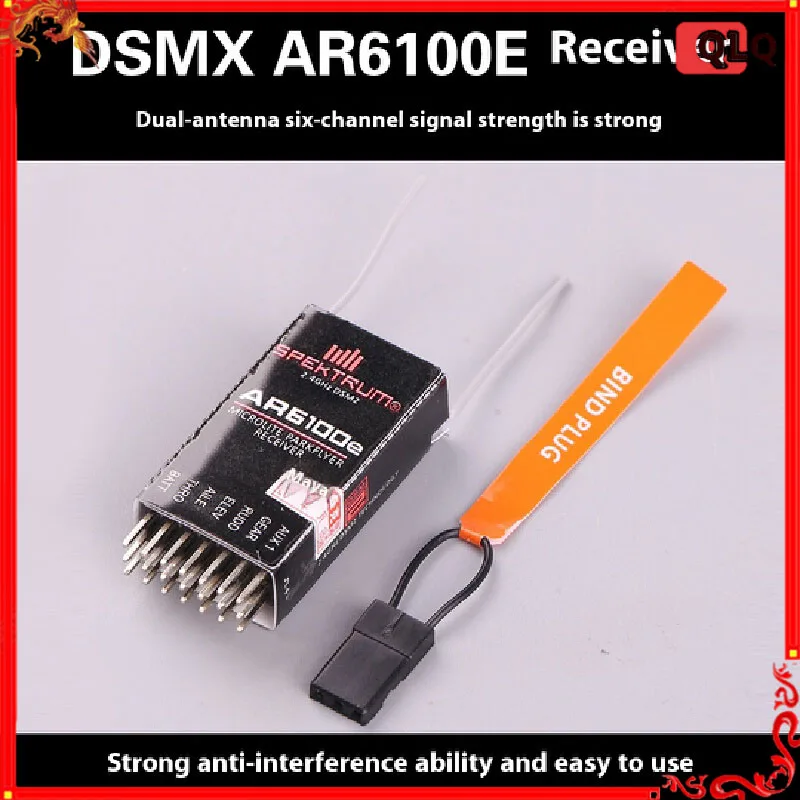 Mini 6-Channel Receiver SPEKTRUM AR6100e/DSM2 JR 2.4G for Drone FPV Remote Control Toy Parts and Accessories