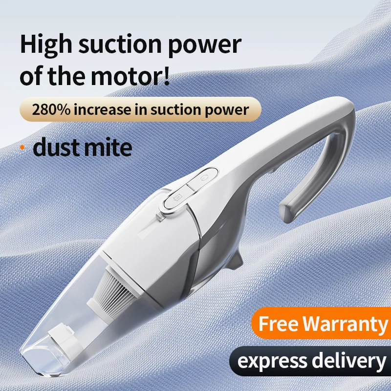Wireless Handheld Car Vacuum Cleaner 5000PA Strong Suction Dry Wet Dual Use Portable Mini Vacuum with LED Light for Home Vehicle