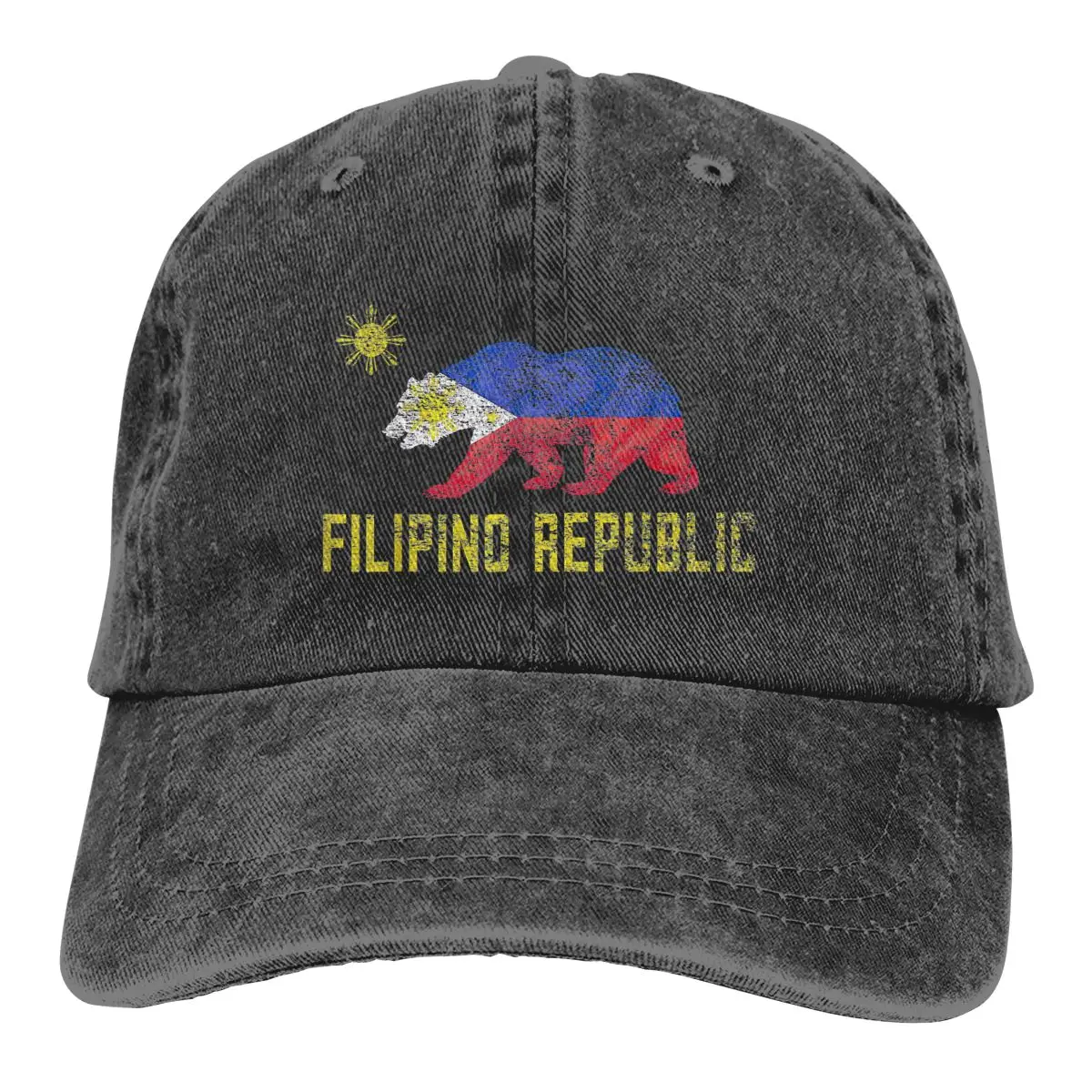 New California Republic Filipino State Flag Pride Philippines Dad Hats Pure Color Women's Hat Sunprotection Baseball Caps Peaked