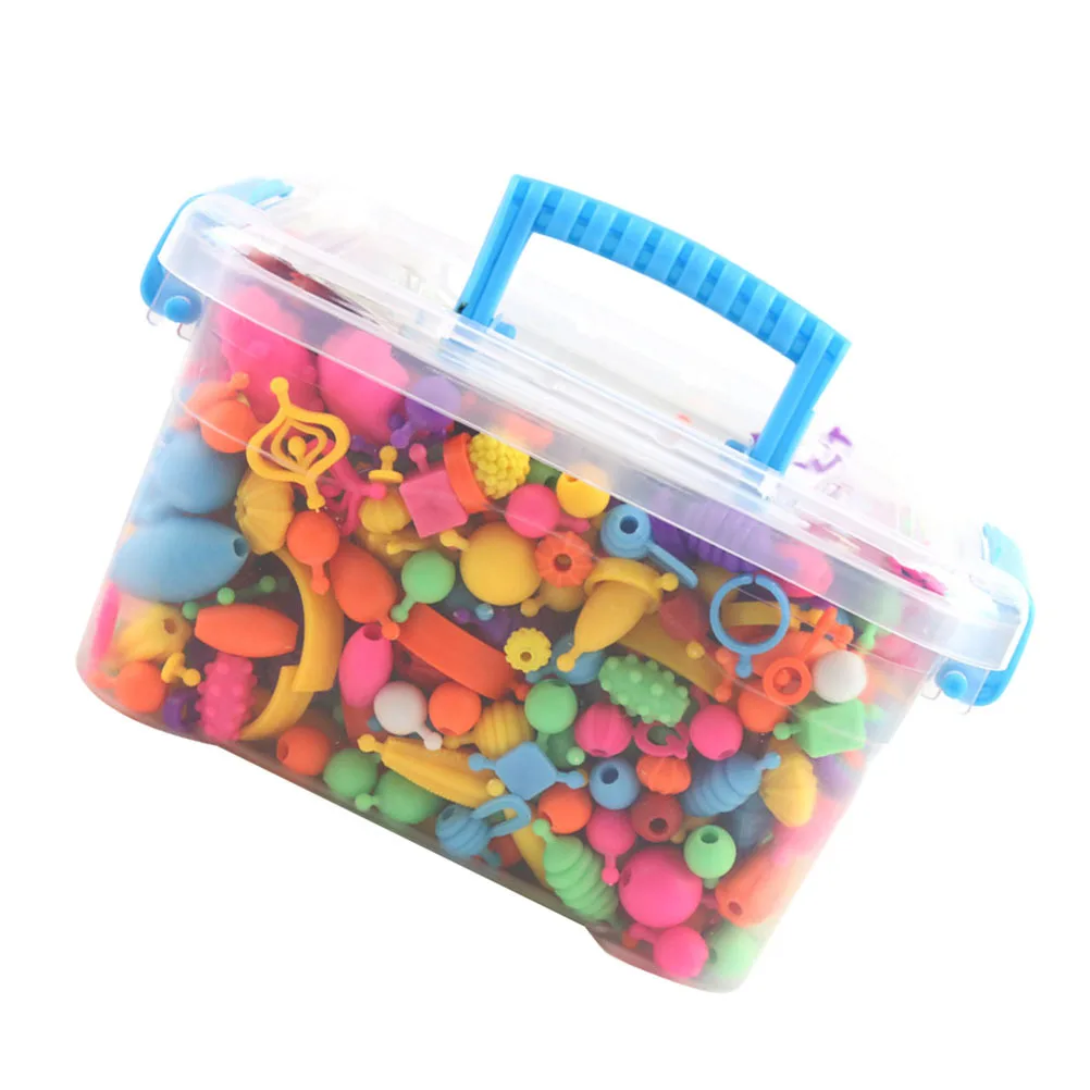 1Set Pop Beads Children's DIY Accessory Bright Sturdy Plastic Beads for Crafting Bracelets Handmade Decorative Playset Fun Gift